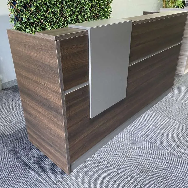Brand New Wigan Reception Desk 1600mm x 600mm - Brown/Grey