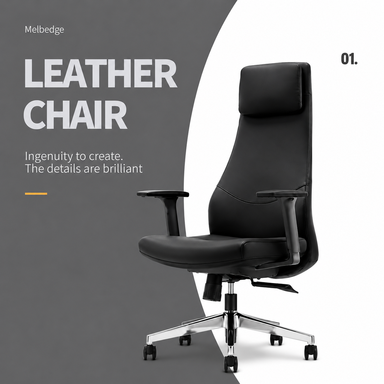 Brand New Milano High-Back Leather Office Chair