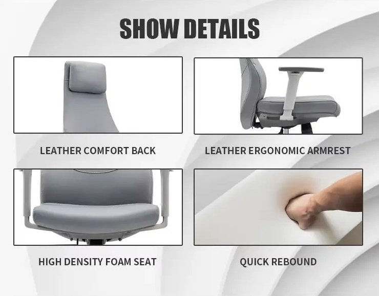 Brand New Milano High-Back Leather Office Chair - Image 4